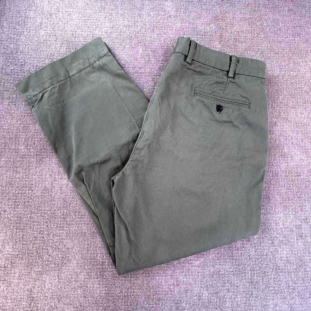 Brooks Brothers Chino Pants Men 38x30 Green Cotton High Rise Resort Straight Leg